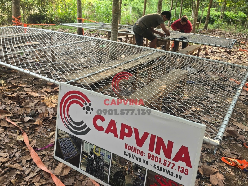 thi công lưới cáp 316 chống rơi