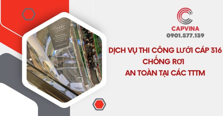 thi công lưới cáp 316 chống rơi