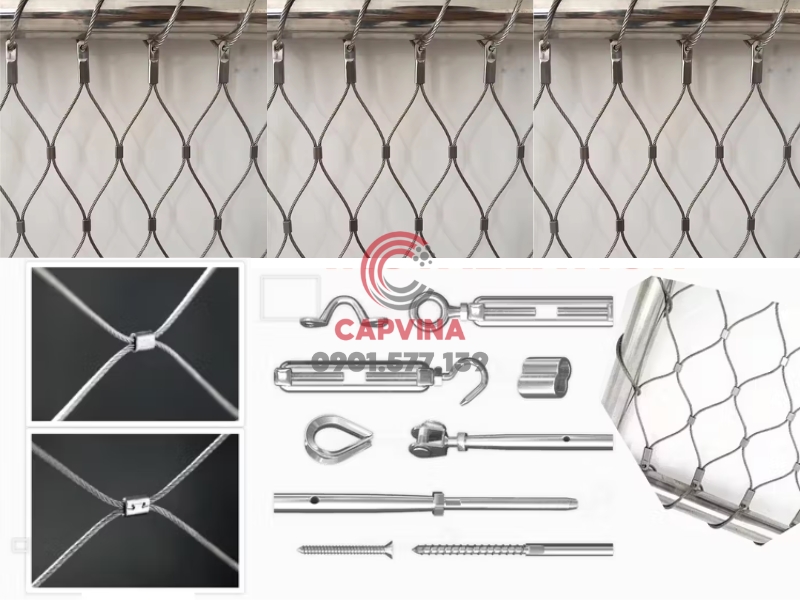 Lưới inox chống rơi lan can sân bay