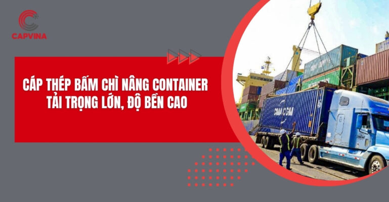 Cáp thép bấm chì nâng container