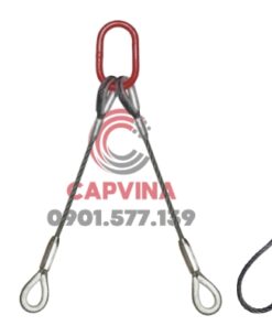 Sling cáp thép bấm chì 2 chân