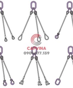 Sling cáp thép bấm chì 3 chân