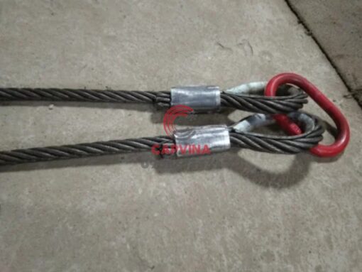 Sling cáp thép bấm chì 2 chân