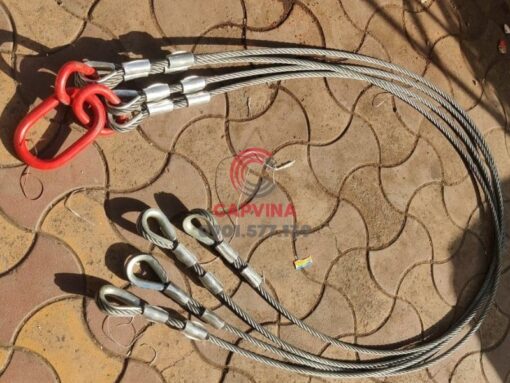 Sling cáp thép bấm chì 4 chân