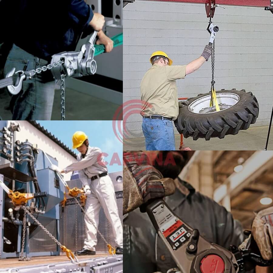 cách sử dụng pa lăng xích lắc tay