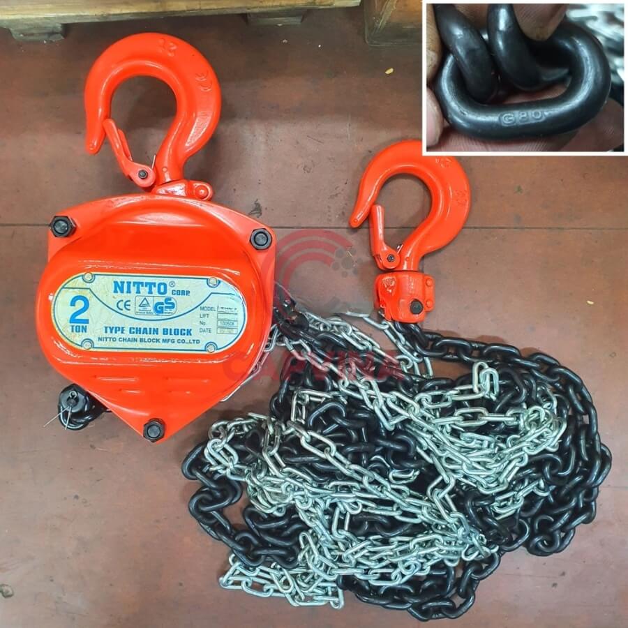 pa lăng xích kéo tay 2 tấn