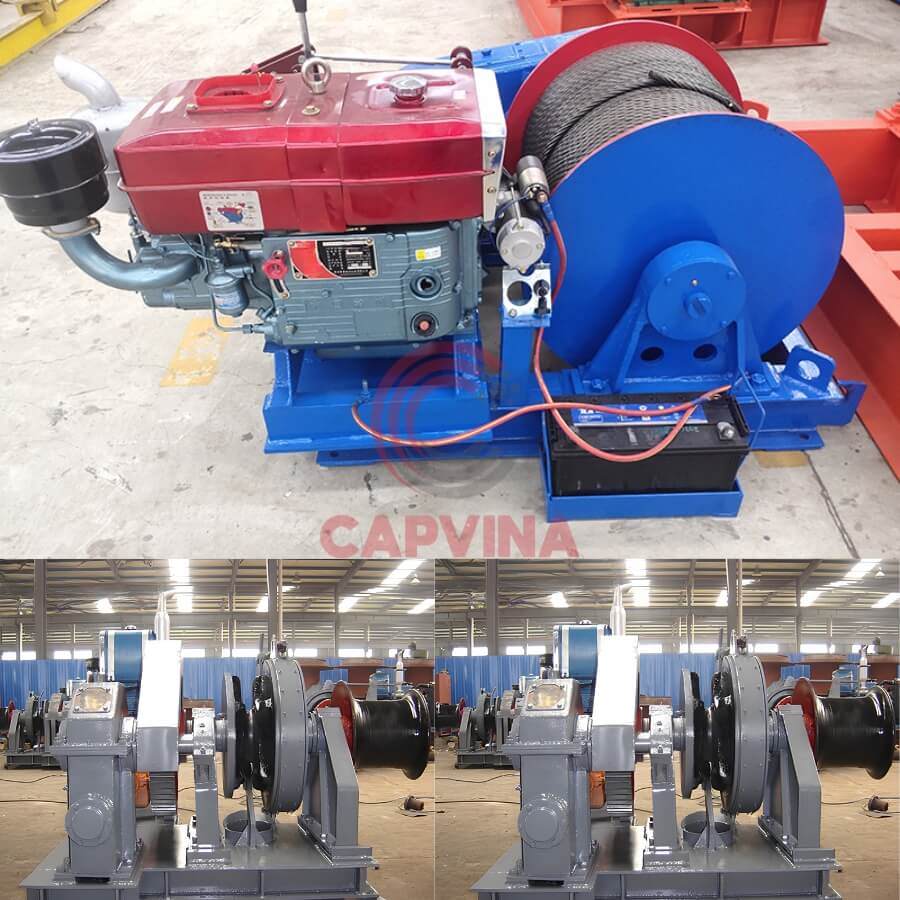 Tời neo máy nổ