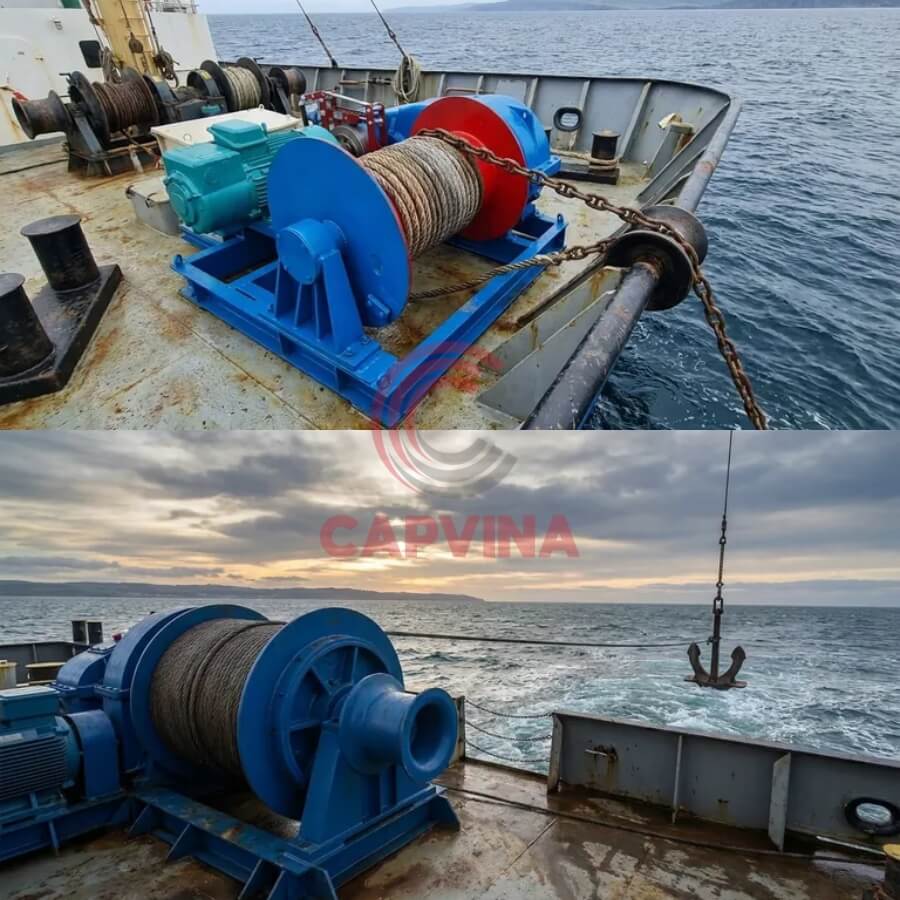 Tời neo máy nổ