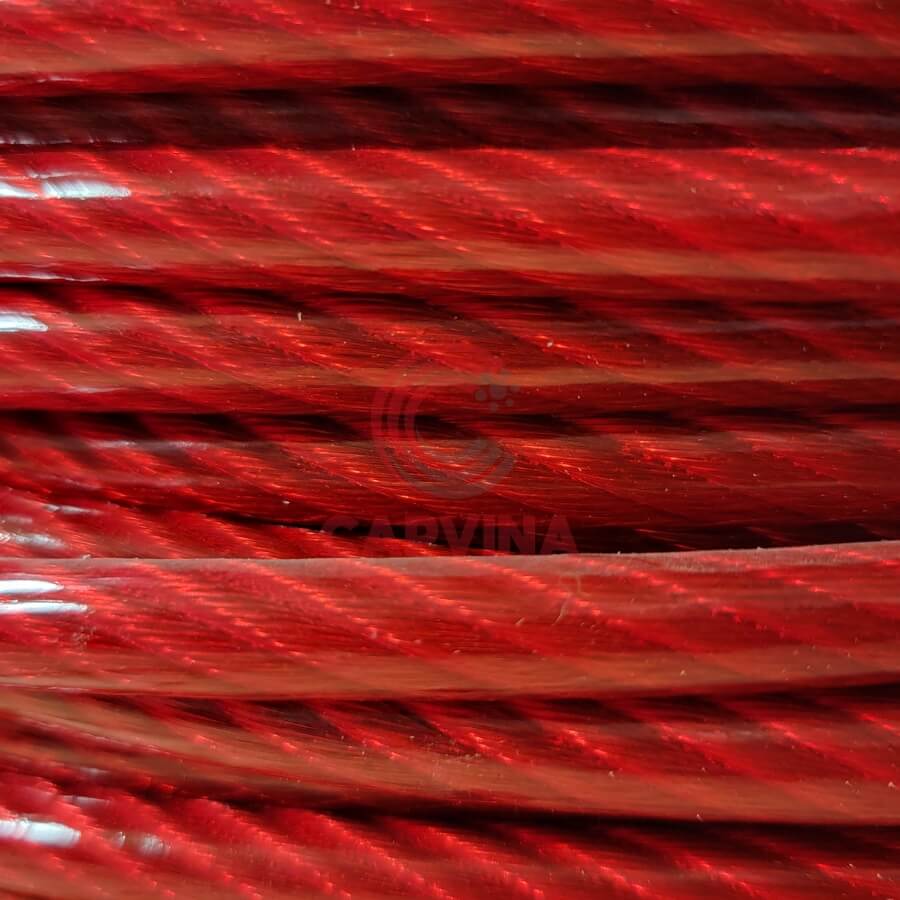 cáp bọc nhựa màu đỏ