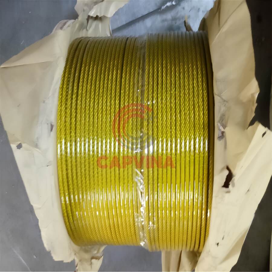 cáp bọc nhựa màu vàng
